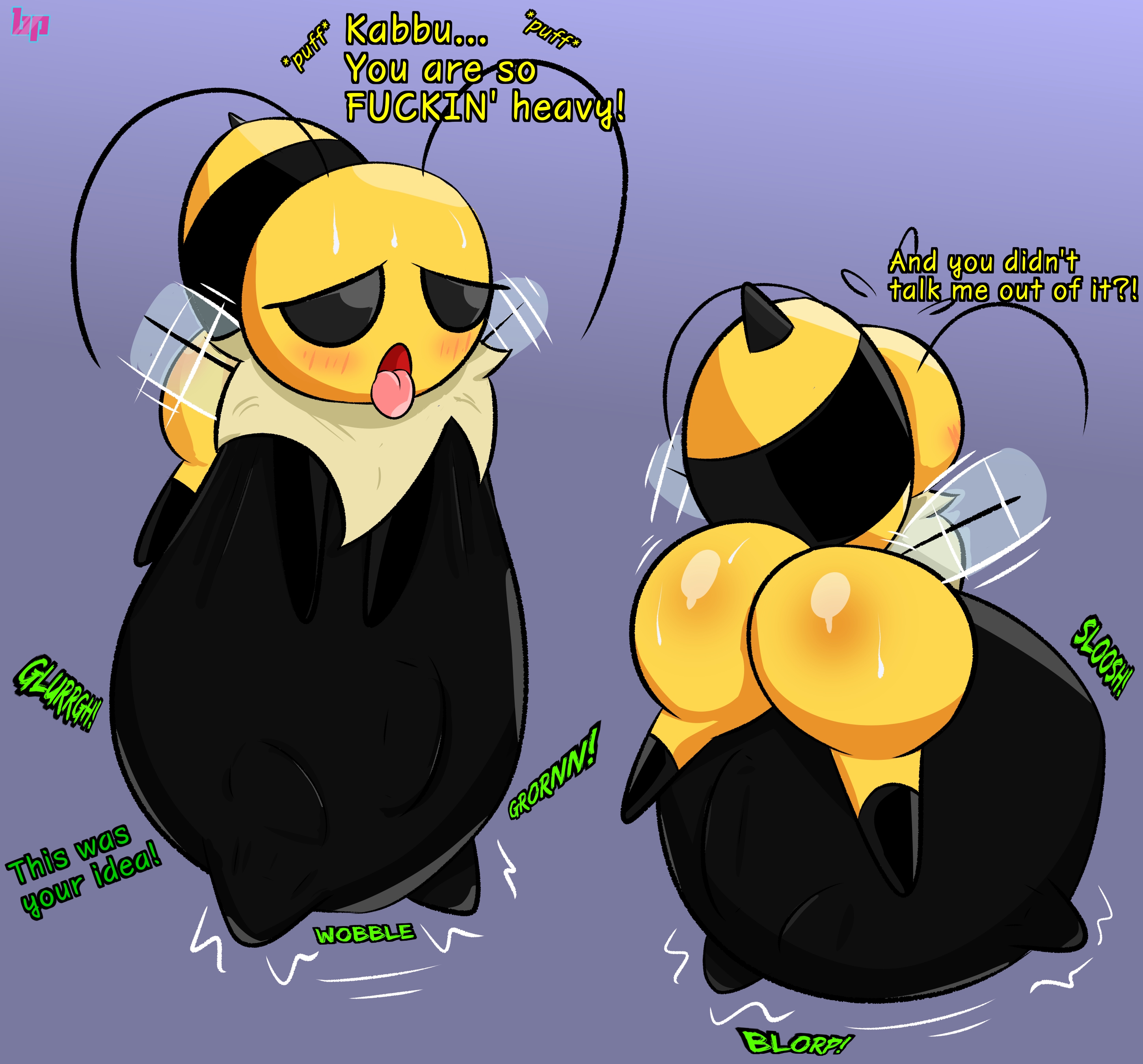 Image post titled: "So HEAVY (Belly Bulges)"